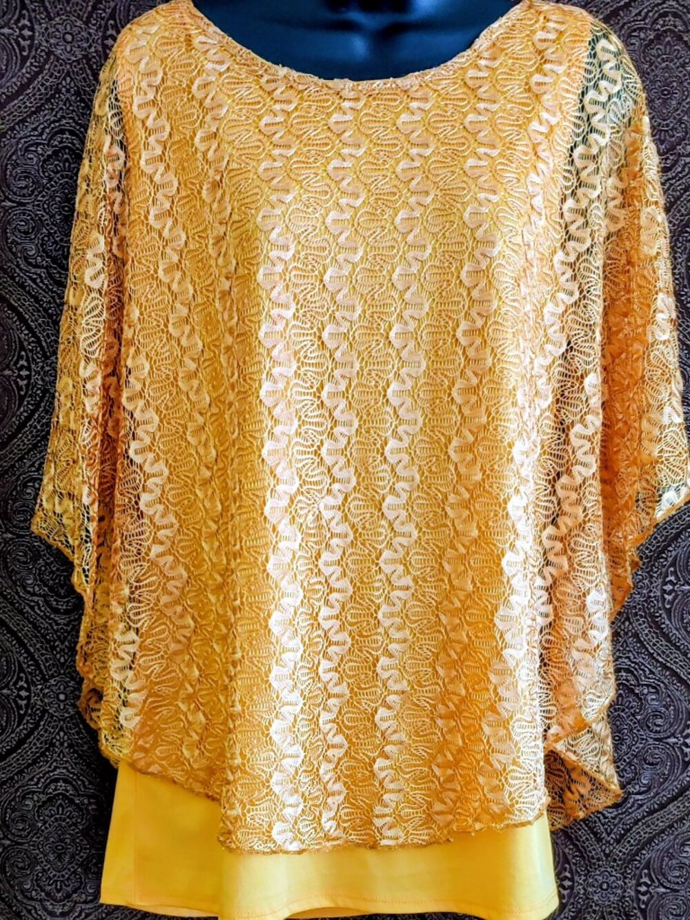 Ultra Teeze Sleeveless Top with Lustrous Shin Lace Overlay
